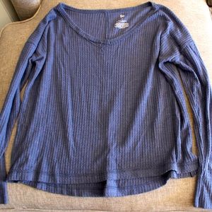 SO Blue Semi-See through Long Sleeve